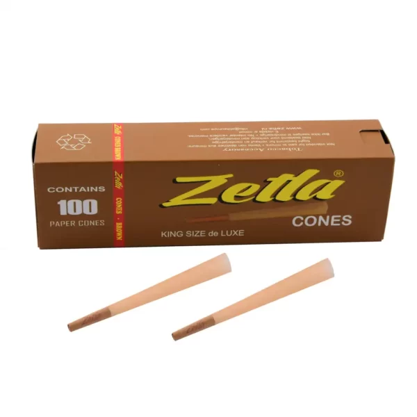 Zetla Pre-Rolled Cones King Size De Luxe Brown budpiper