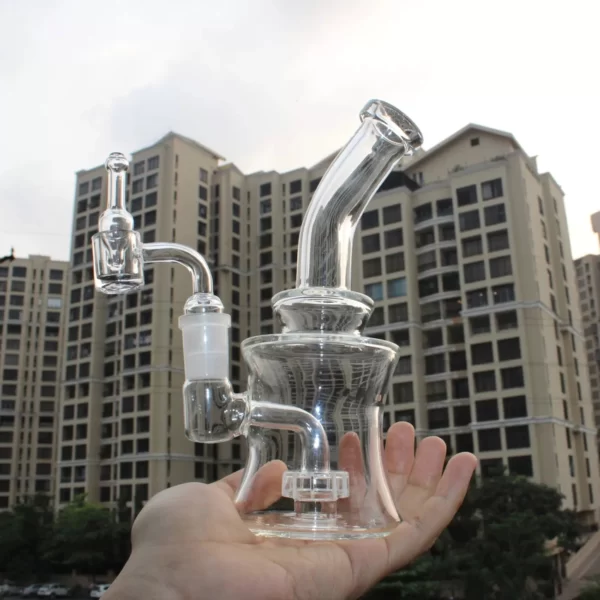 bong glass dab rig bong 8inch with quartz banger 18.8mm and carb cap